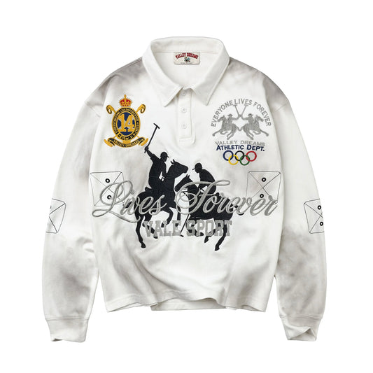 Vale White Presidente Rugby Long Sleeve