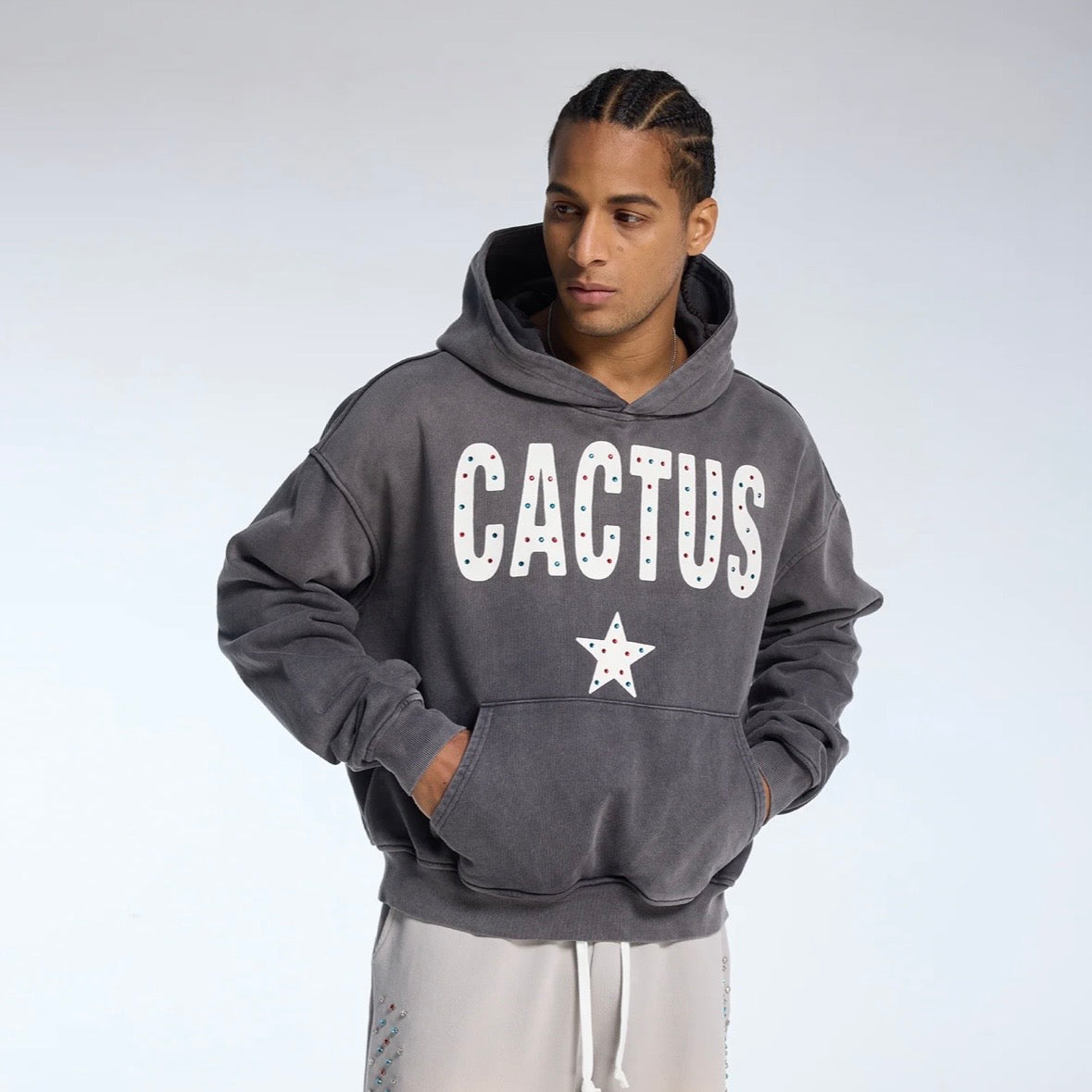 AZVA Faded Grey Gemini Hoodie