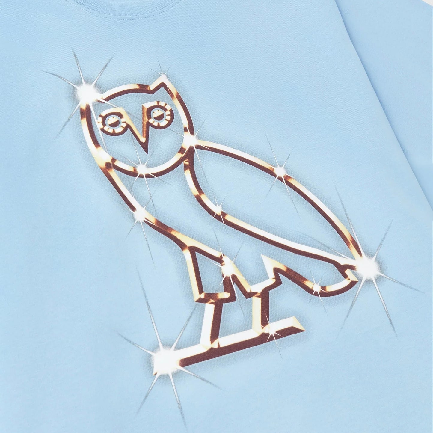 OVO Baby Blue Bling T-Shirt Close View