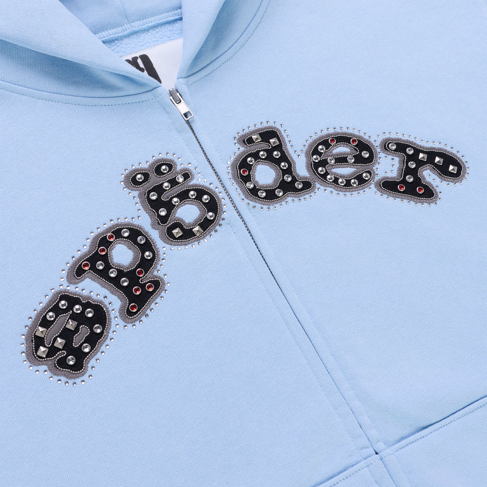 Sp5der Rock Blue Mixed Stone OG V2 Zip Hoodie – Sp5der Hoodie