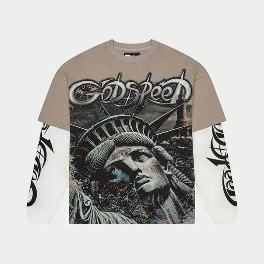 Godspeed Stone Grey Sunken Liberty Layered Long Sleeve