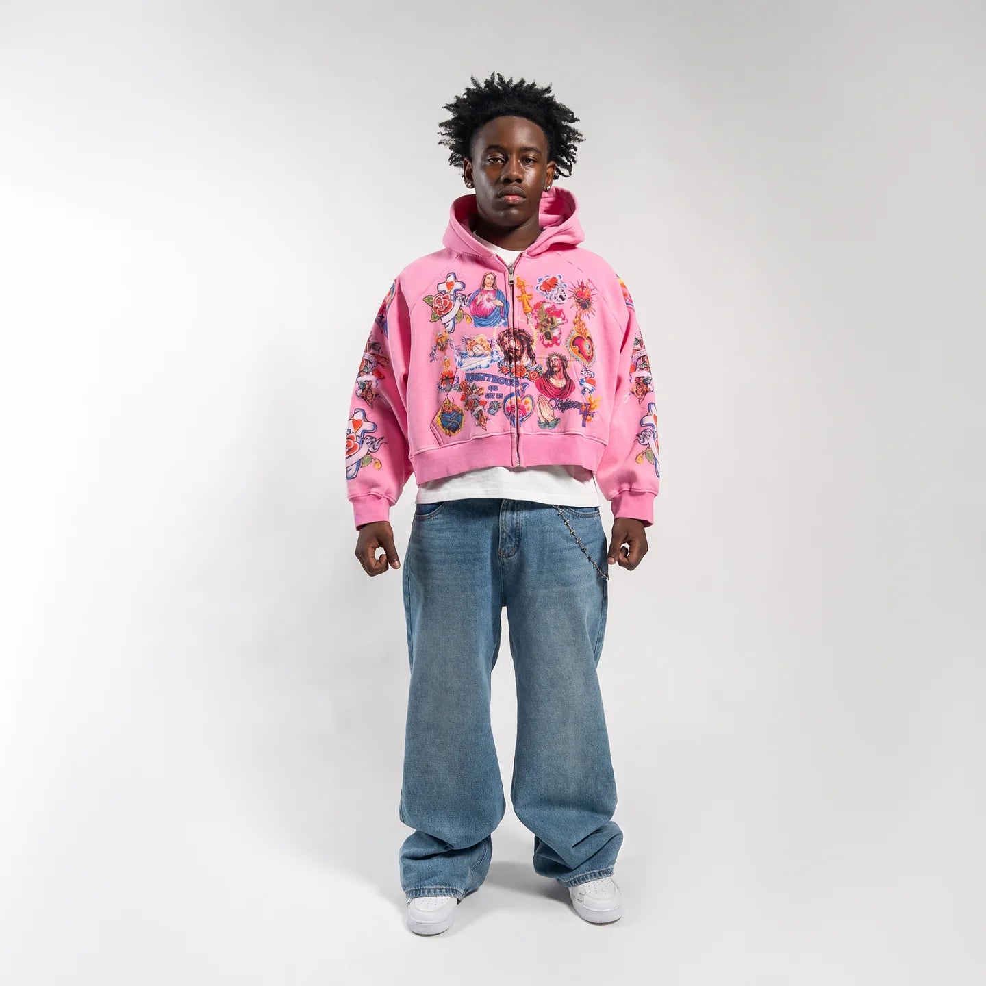 We Are Righteous Pink Risen King Zip Hoodie