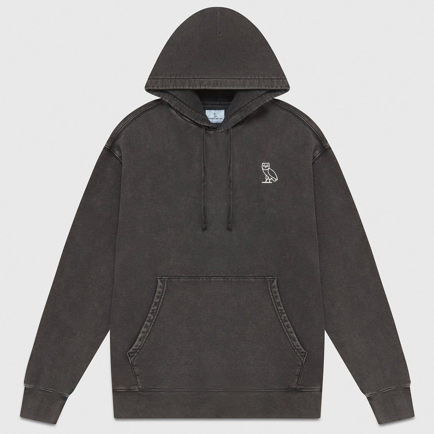 OVO Washed Black Silver Hoodie Front VIew