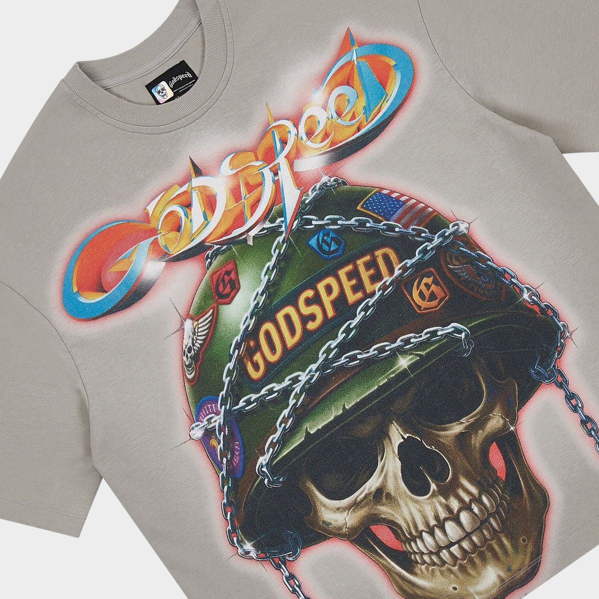 Godspeed Wolf Grey Badges of Honor T-Shirt