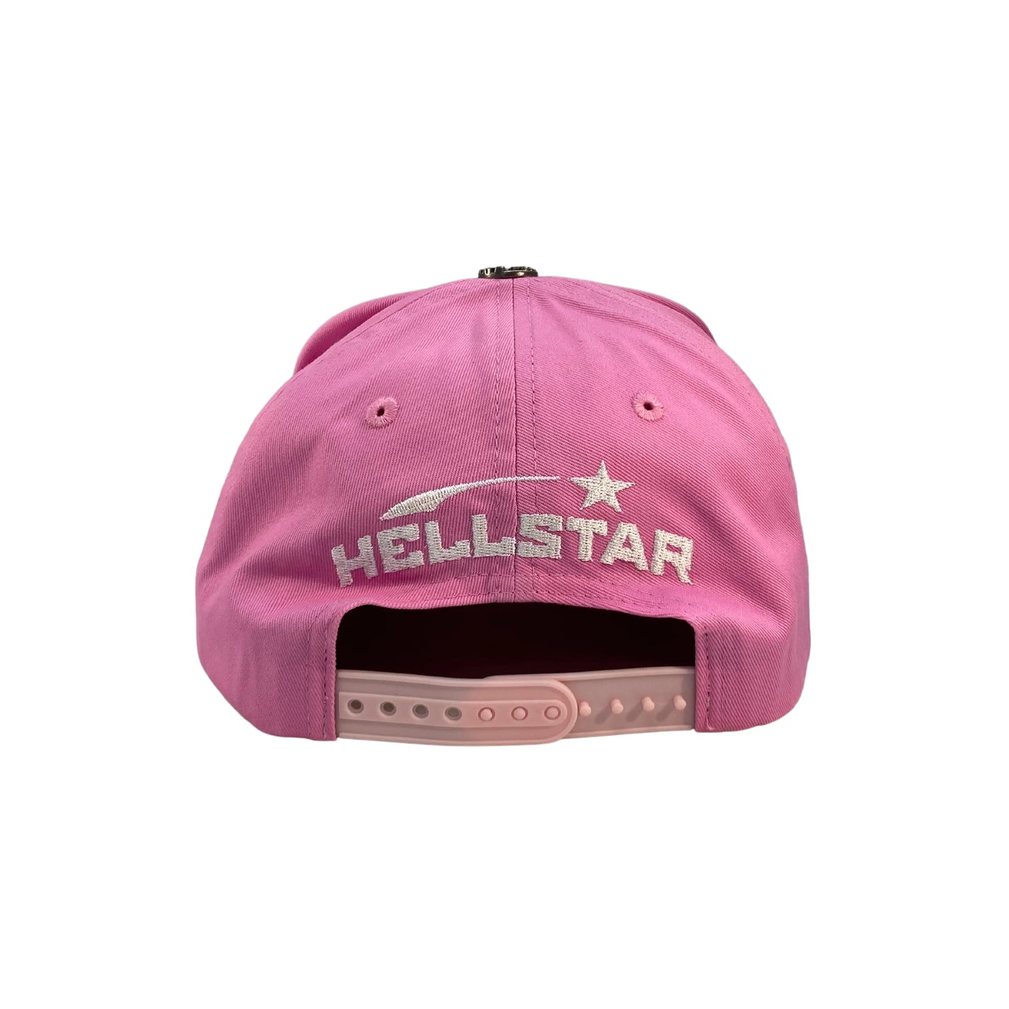 Hellstar Pink White Snapback Hat Back View