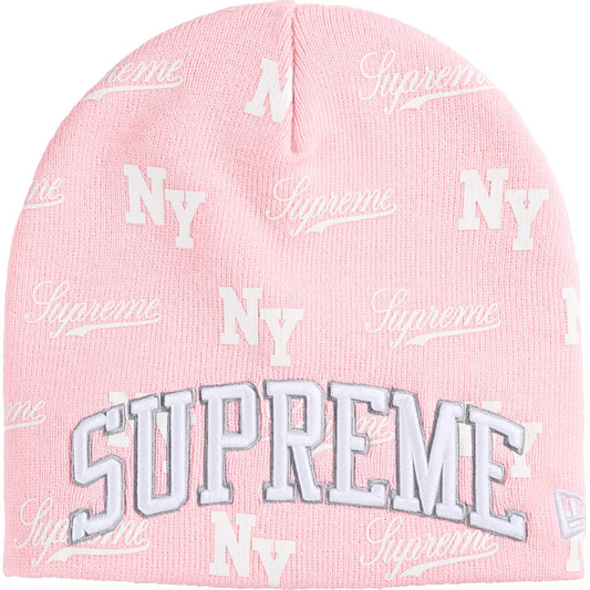 Supreme New Era Pink Monogram Beanie