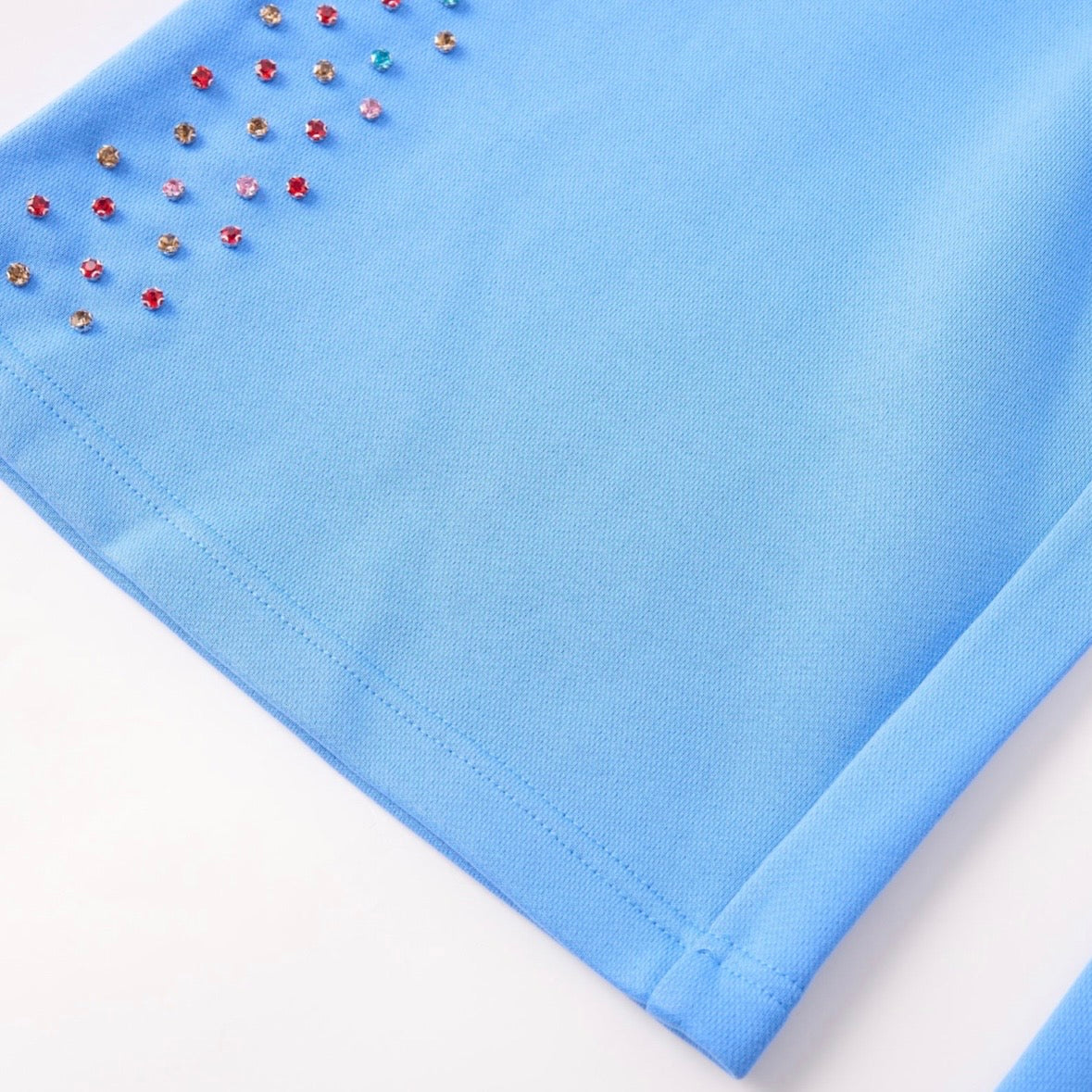 AZVA Baby Blue Crystal Cactus Sweatpants