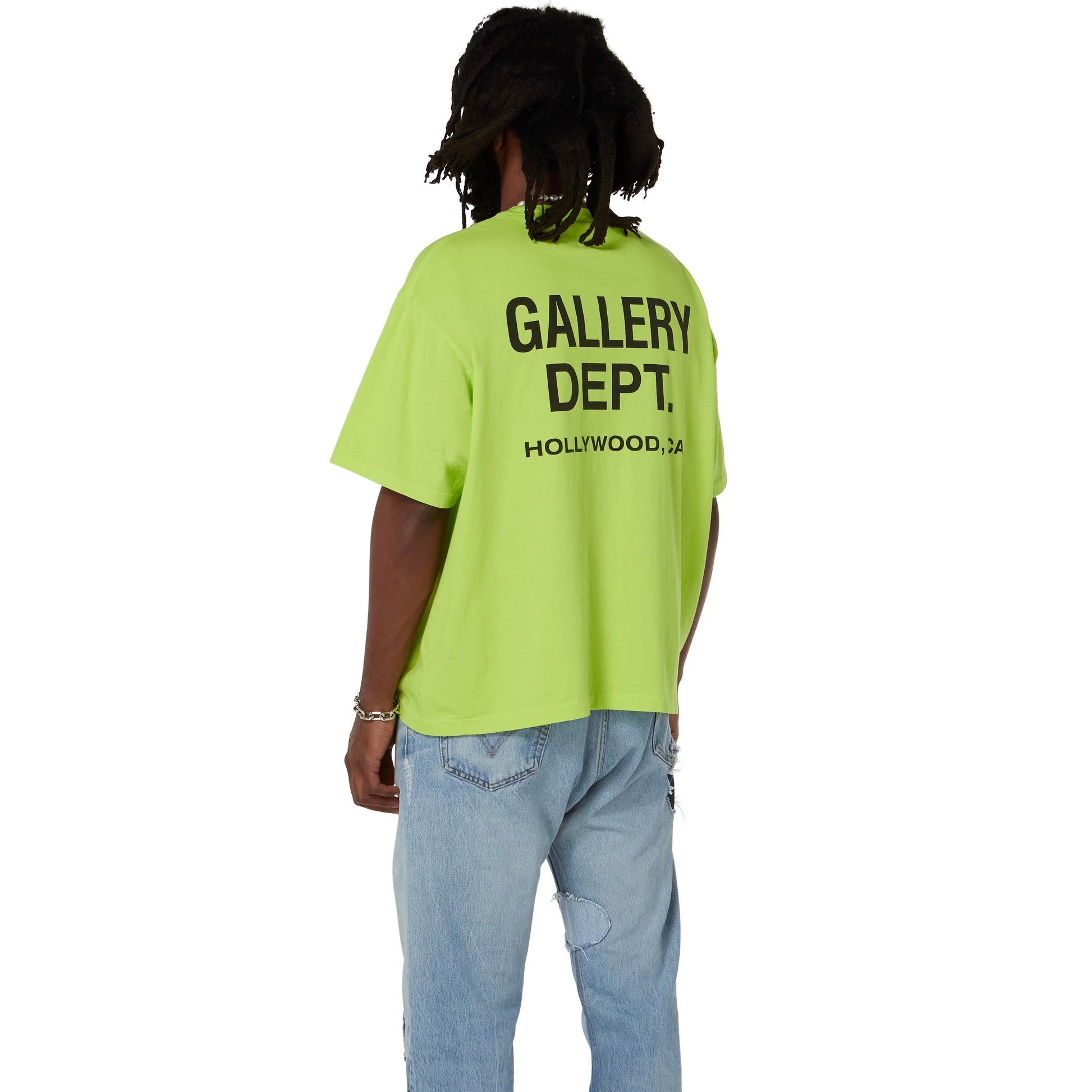 Gallery Dept Lime Green Souvenir T-Shirt On Body View 5