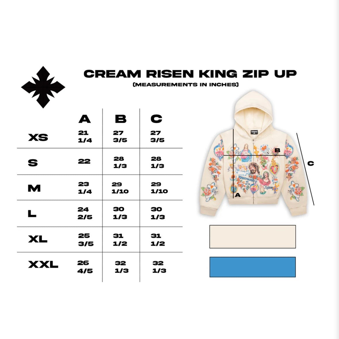 We Are Righteous Cream Risen King Zip Hoodie
