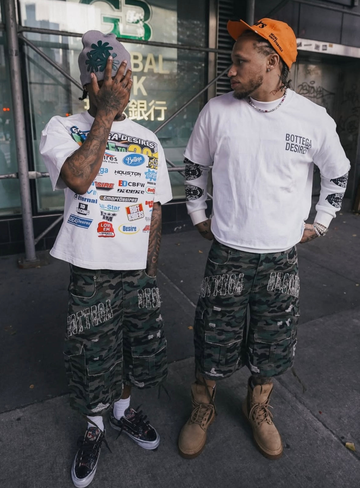 Bottega Desires Camo Cargo Shorts