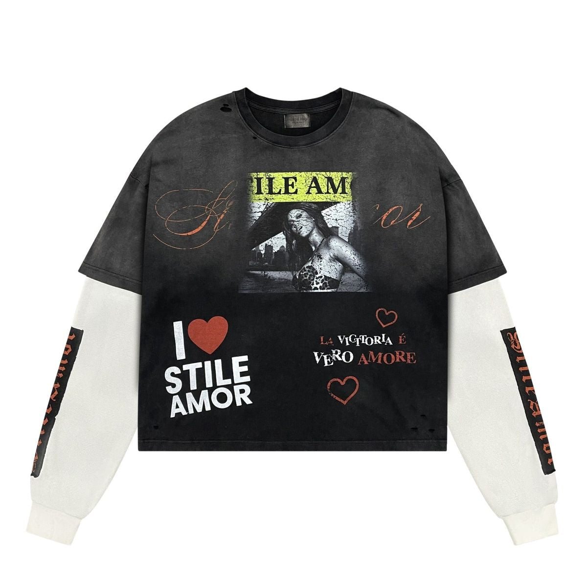Stile De Amor Washed Black LA Victorial Long Sleeve