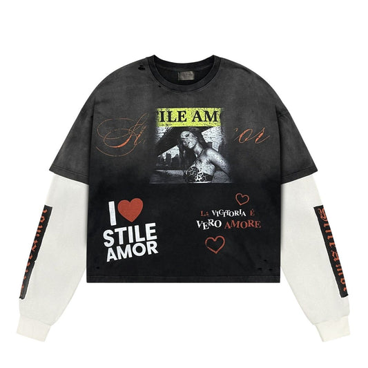 Stile De Amor Washed Black LA Victorial Long Sleeve