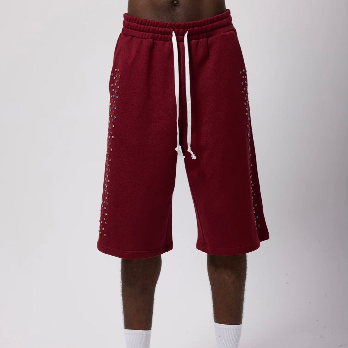 AZVA Maroon Crystal Cactus Shorts