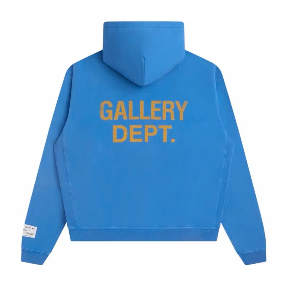 Gallery Dept Royal Blue Yellow 90s Logo Hoodie