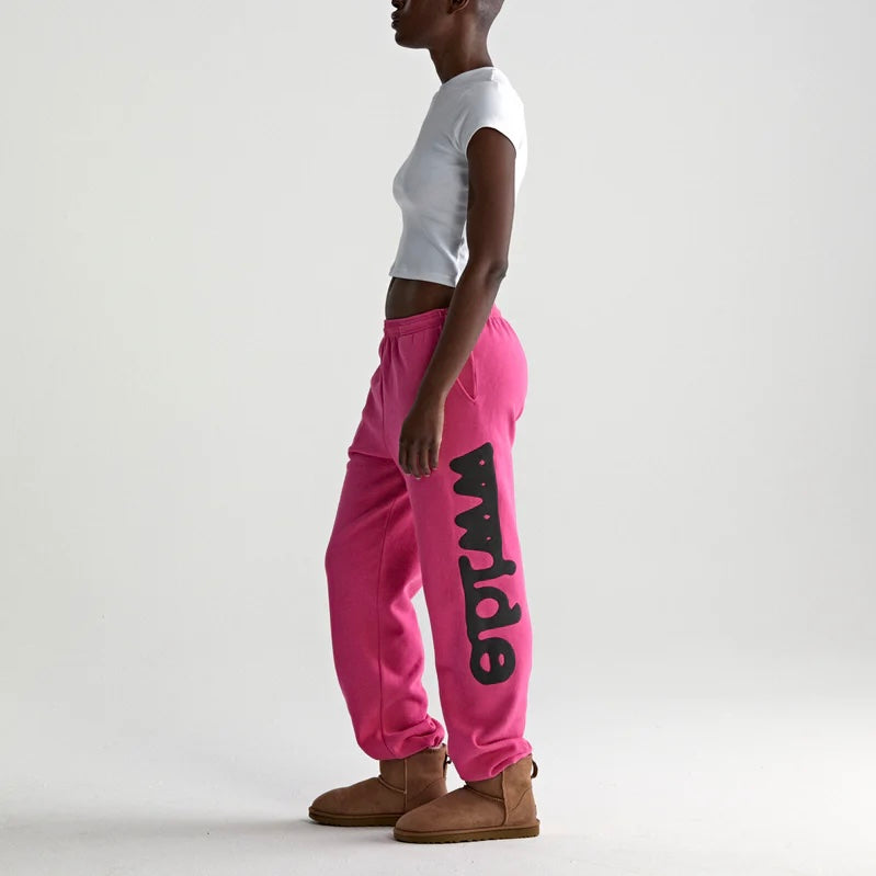 Sp5der Pink Black Beluga Sweatpants