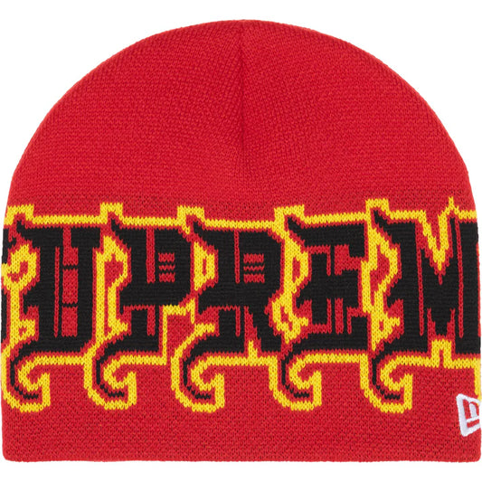 Supreme New Era Red Outline Beanie