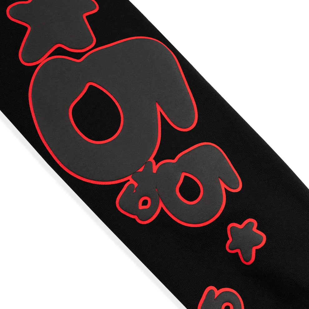 Sp5der Black Red Beluga Outline Hoodie
