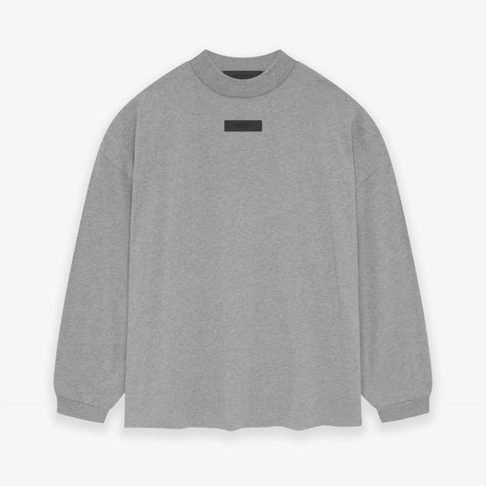 Fear of God Essentials Dark Heather Oatmeal Long Sleeve Front View