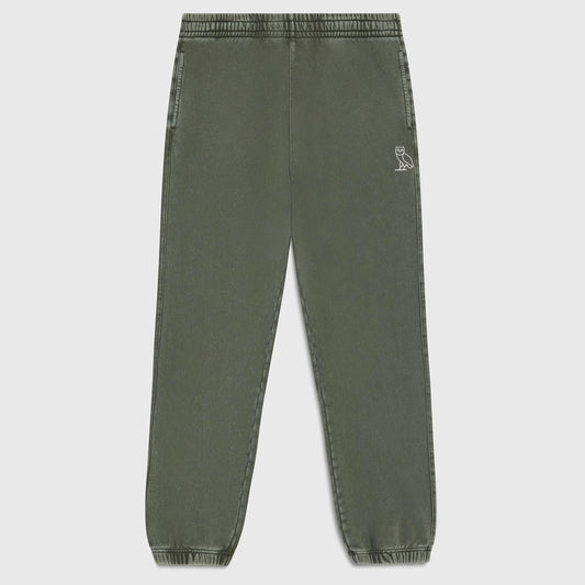 OVO Washed Green Sweatpants Front View