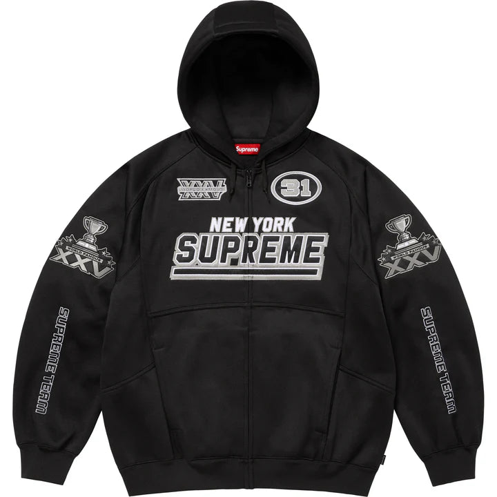 Supreme Black Football Zip Hoodie