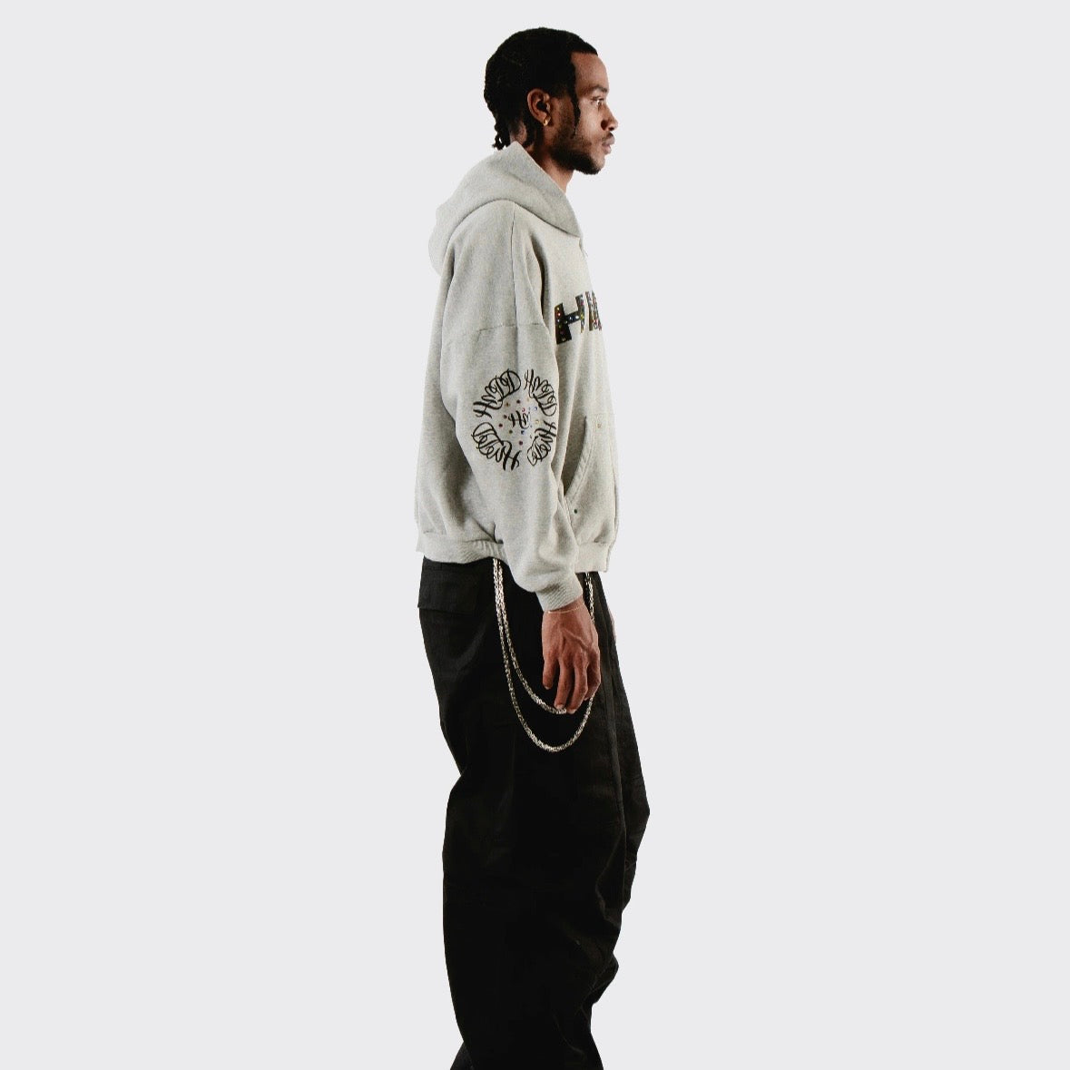 HMDD Grey Chimestone Zip Hoodie