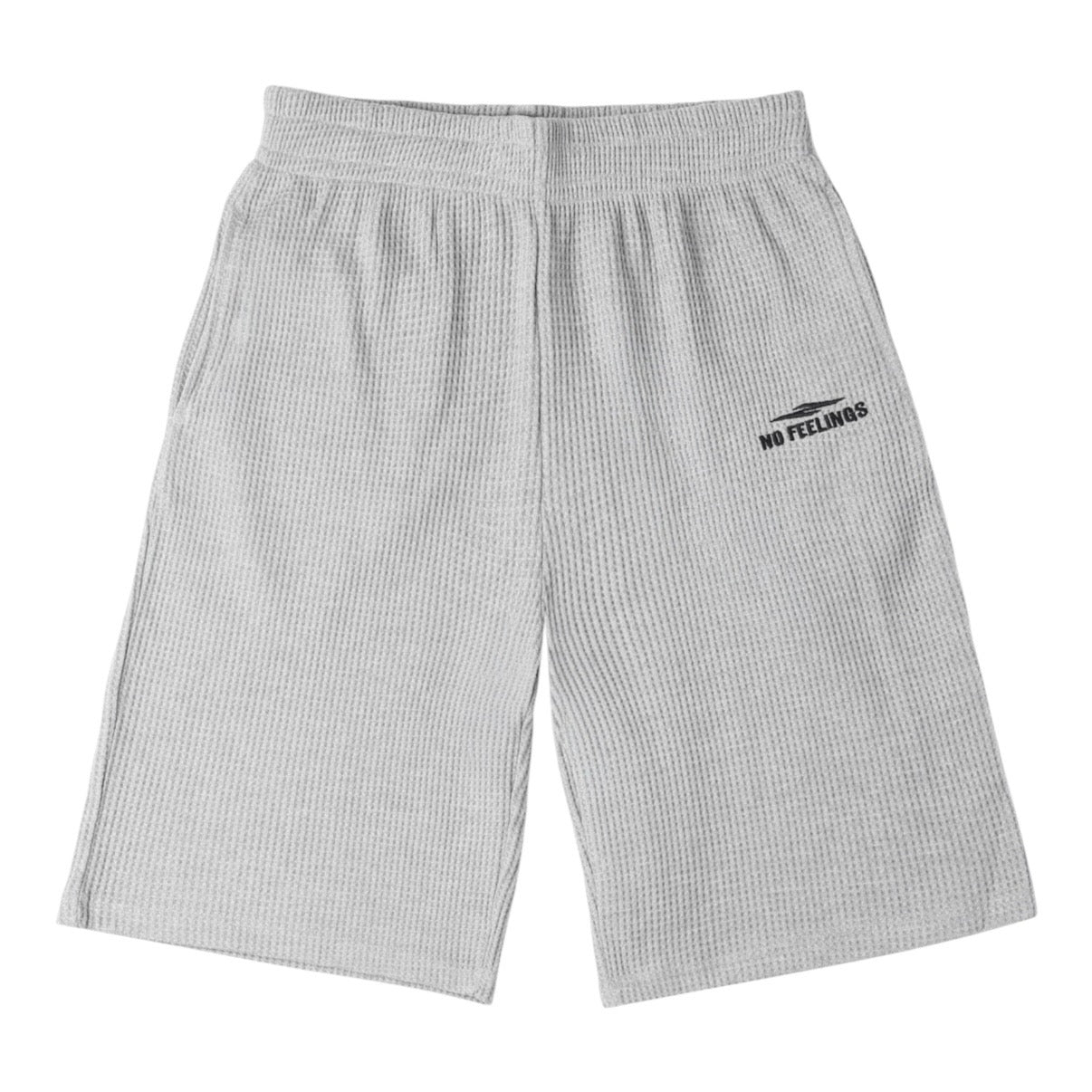 No Feelings Grey Thermal 3/4 Shorts