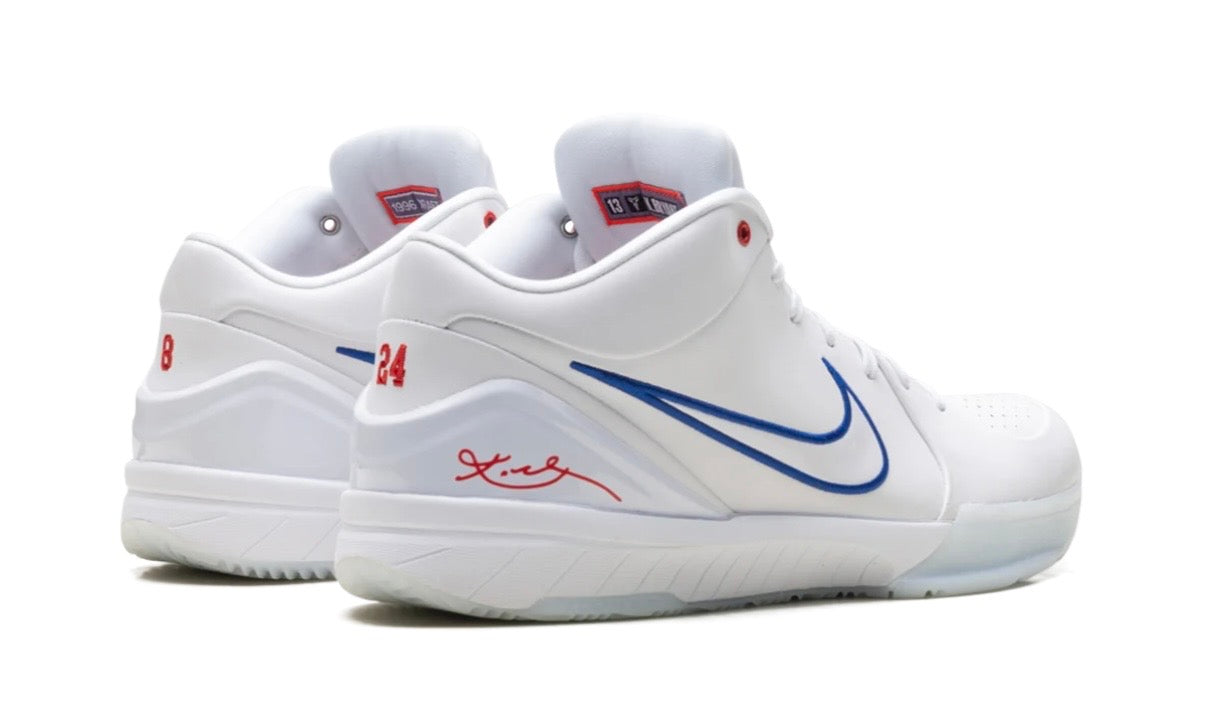 Nike Kobe 4 Protro Draft Day Pack Los Angeles Clippers, heels of the pair with red 8 and 24 numbers and red Kobe script