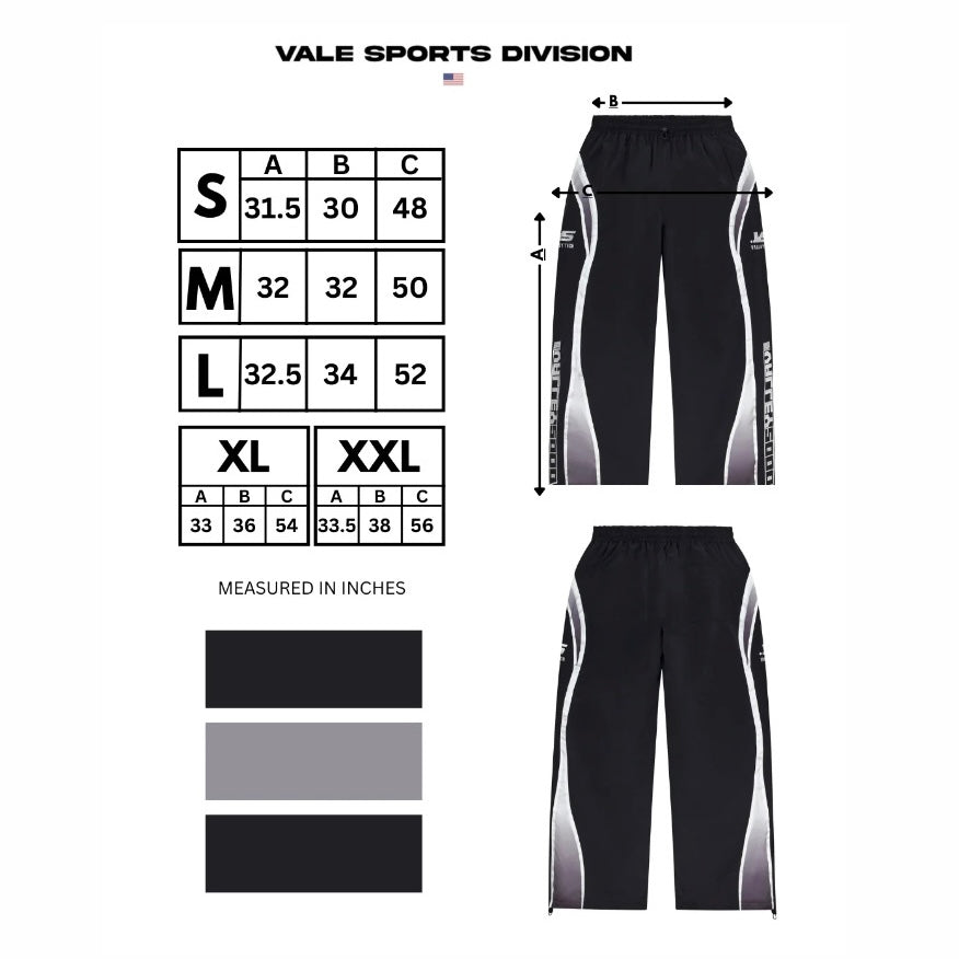 Vale Black VSX 2000 Swoosh Track Pants