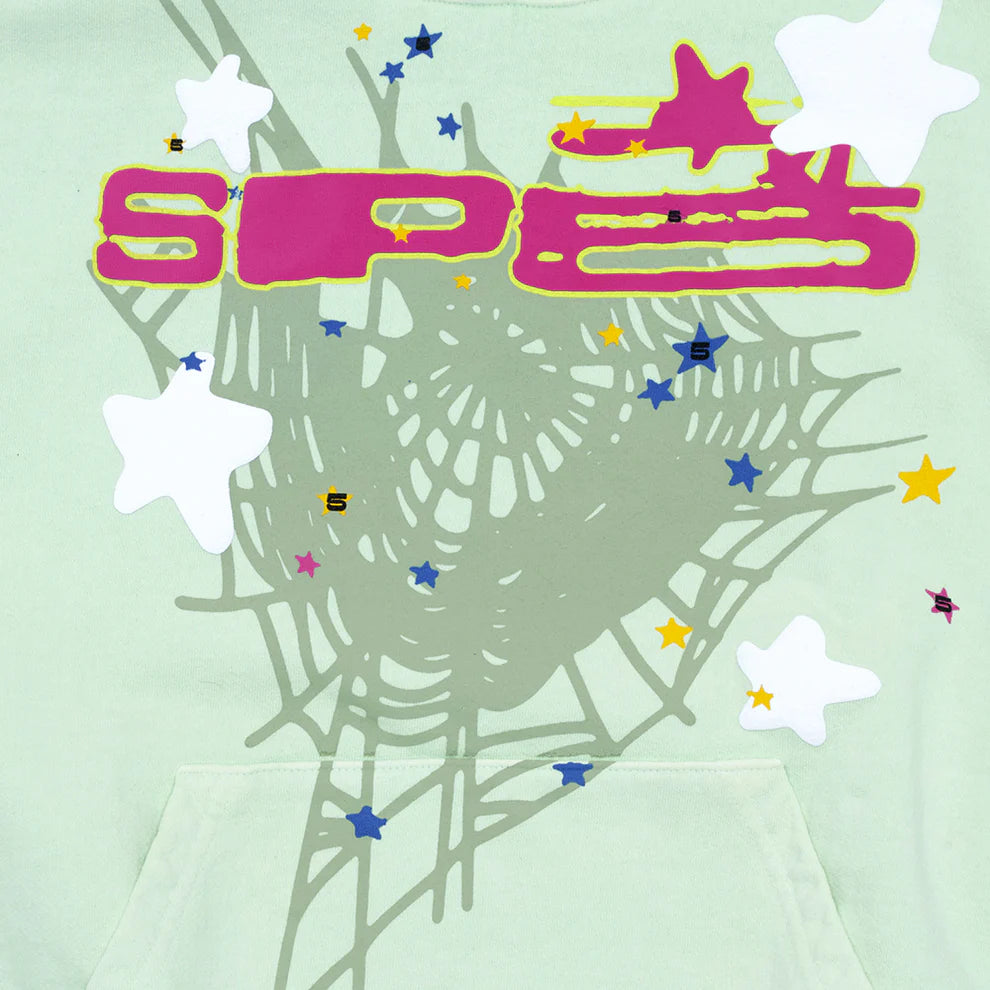 Sp5der Mint Green Sp5 Hoodie