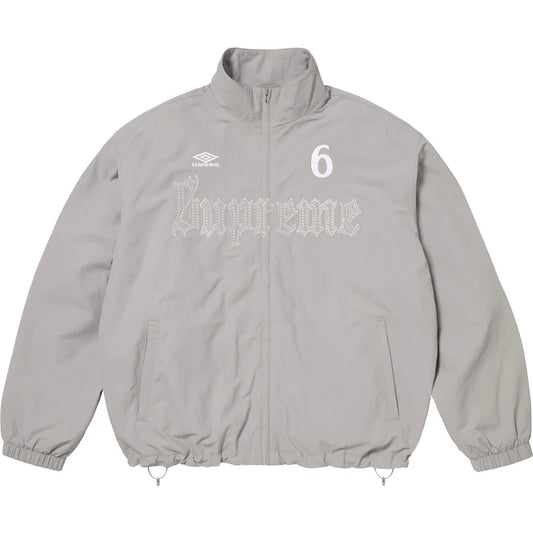 Supreme Umbro Light Grey Rhinestone Track Jacket