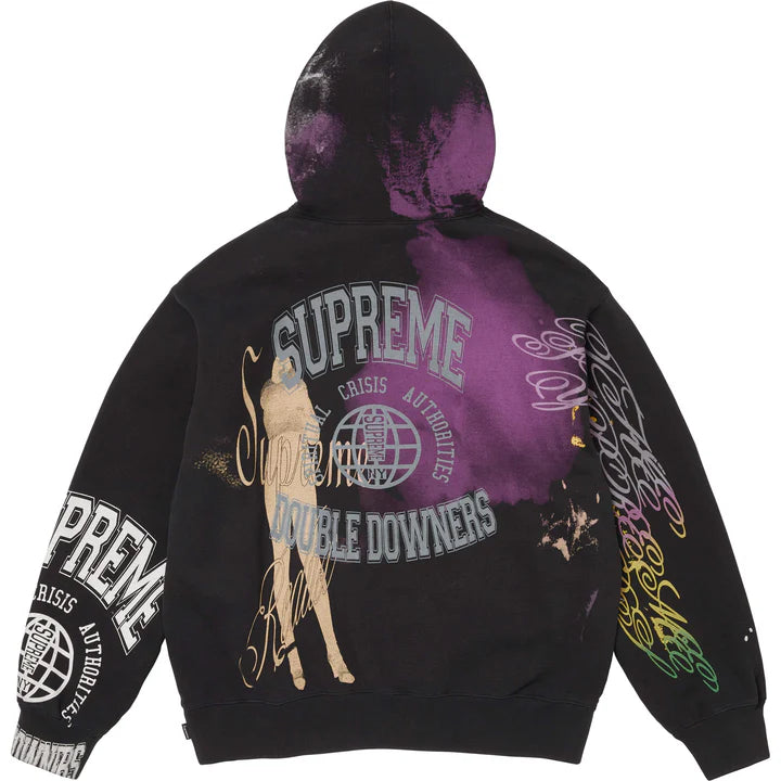 Supreme Black Overprint Hoodie