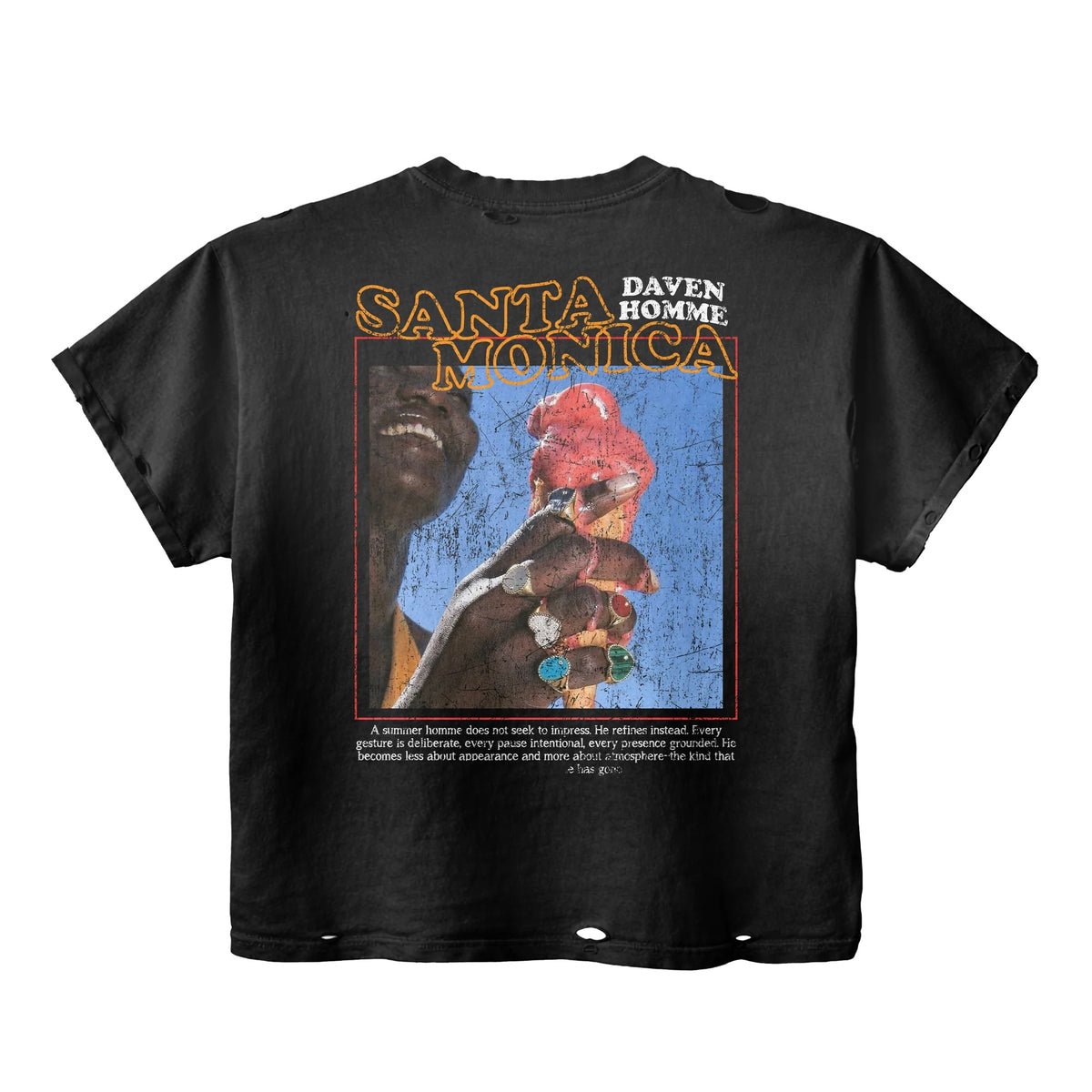 Daven Homme Black Santa Monica T-Shirt