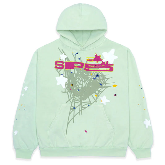 Sp5der Mint Green Sp5 Hoodie