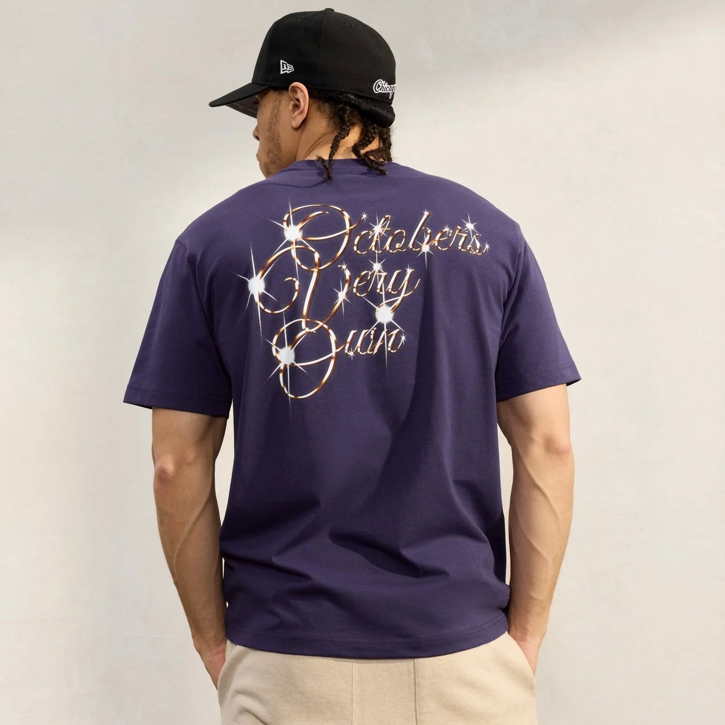 OVO Purple Bling T-Shirt On Body Back