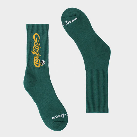 Godspeed Forest Green White New Age Logo Socks