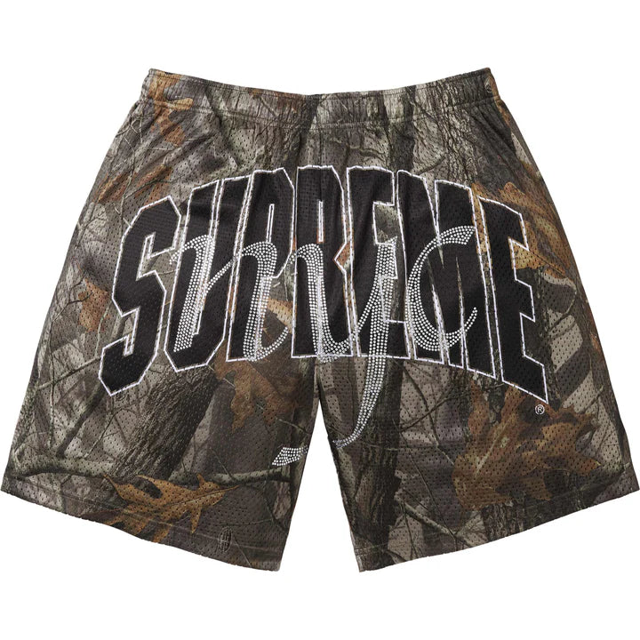 Supreme Camo Rhinestone Mesh Shorts