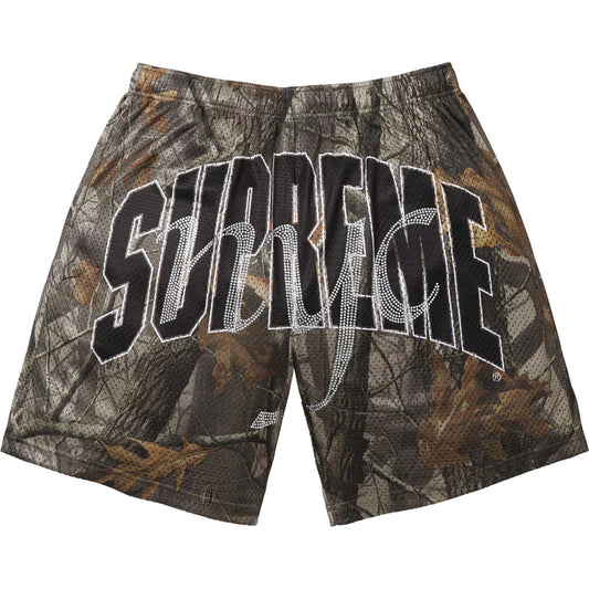 Supreme Camo Rhinestone Mesh Shorts