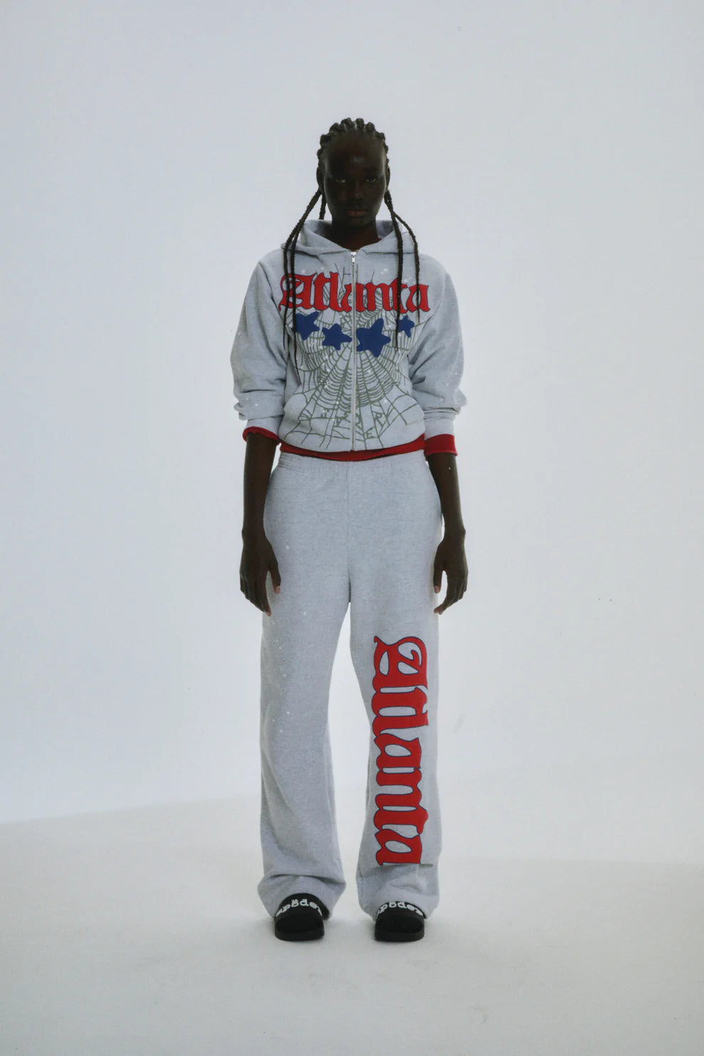 Sp5der Heather Grey Atlanta Zip Hoodie