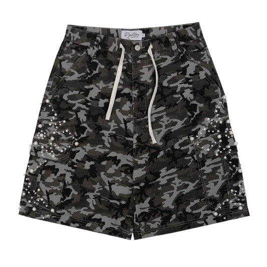 We Are Righteous Black Camo Pearl Cargo Shorts