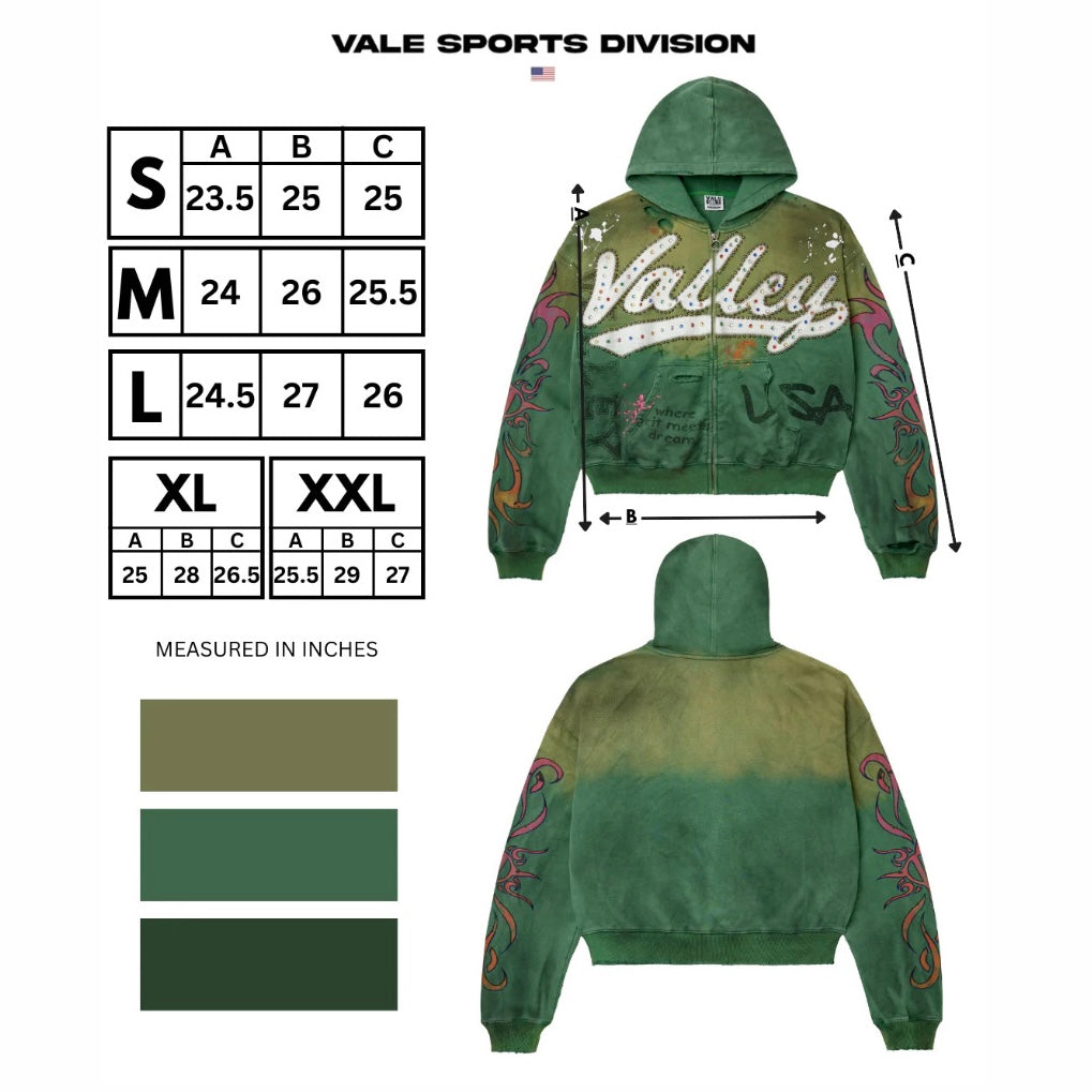 Vale Green Inferno Zip Hoodie