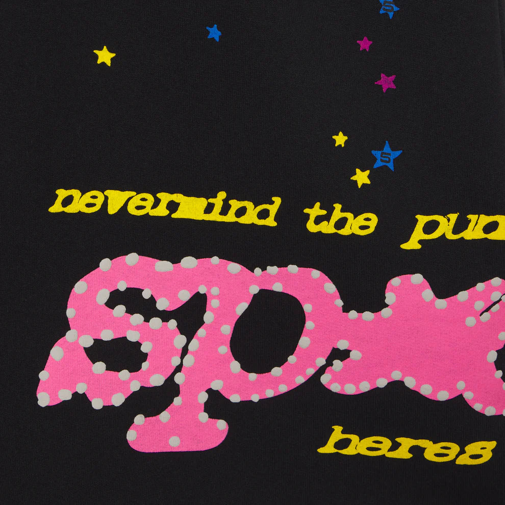 Sp5der Black Punk V2 Sweat Shorts