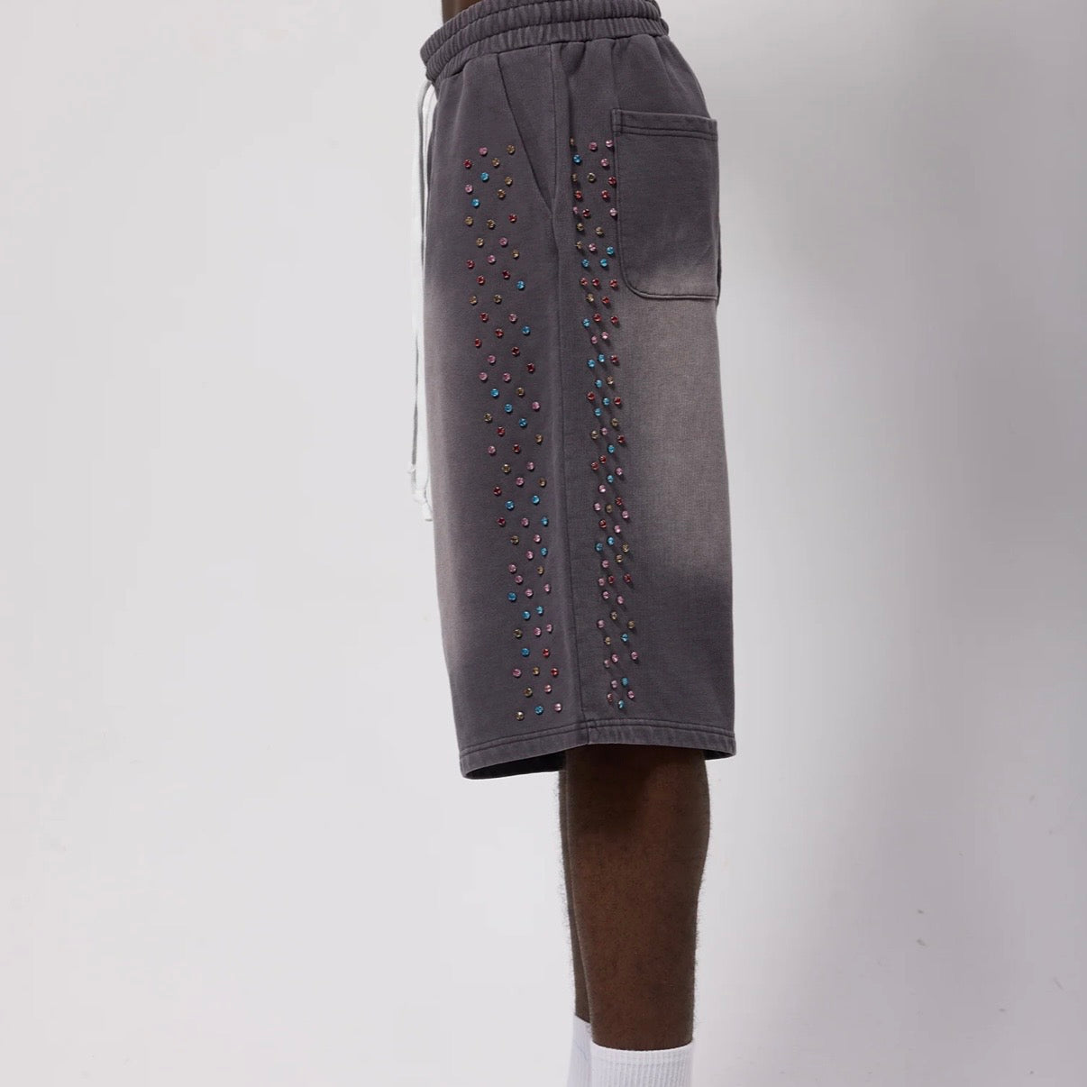 AZVA Vintage Black Crystal Cactus Shorts