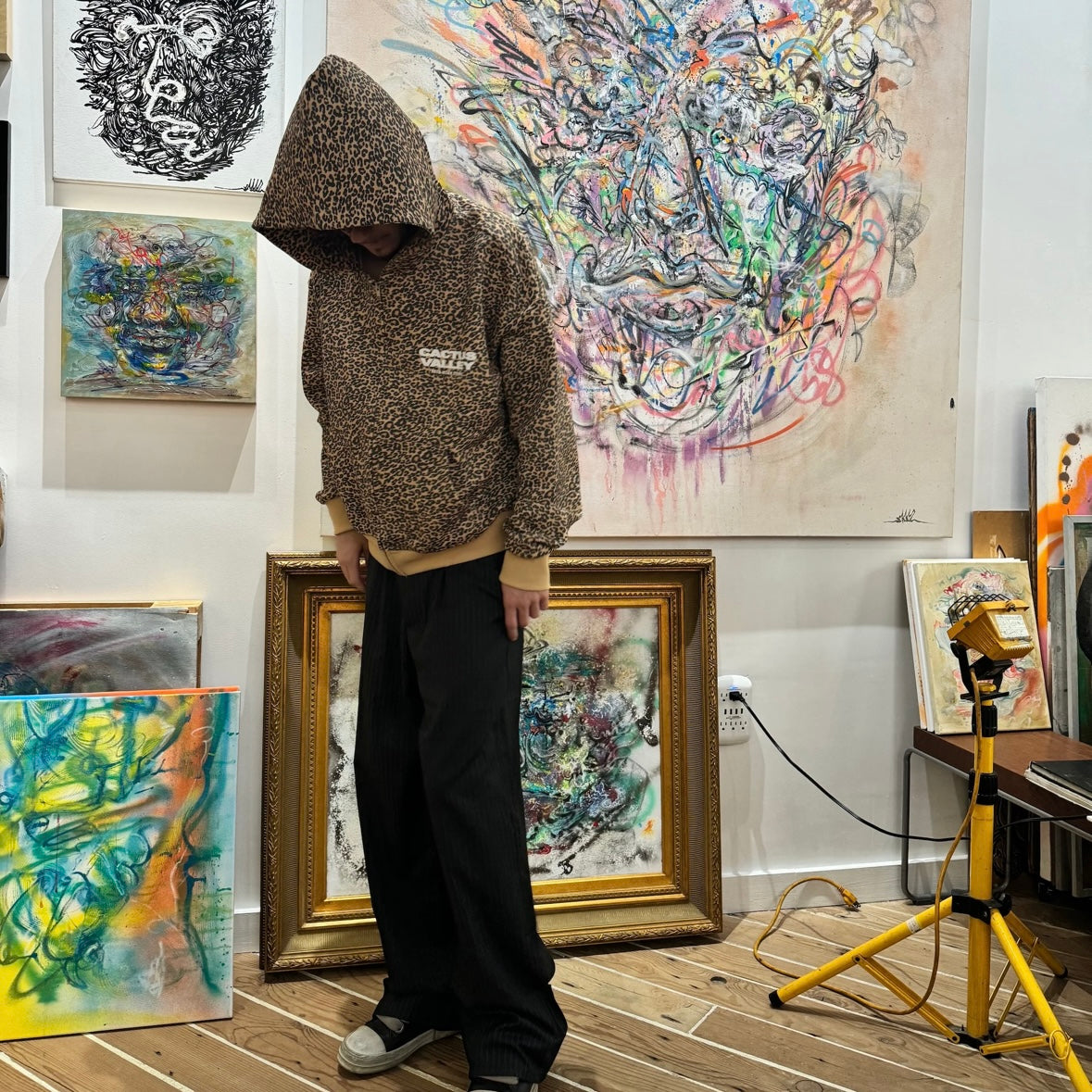 AZVA Leopard Art Zip Hoodie