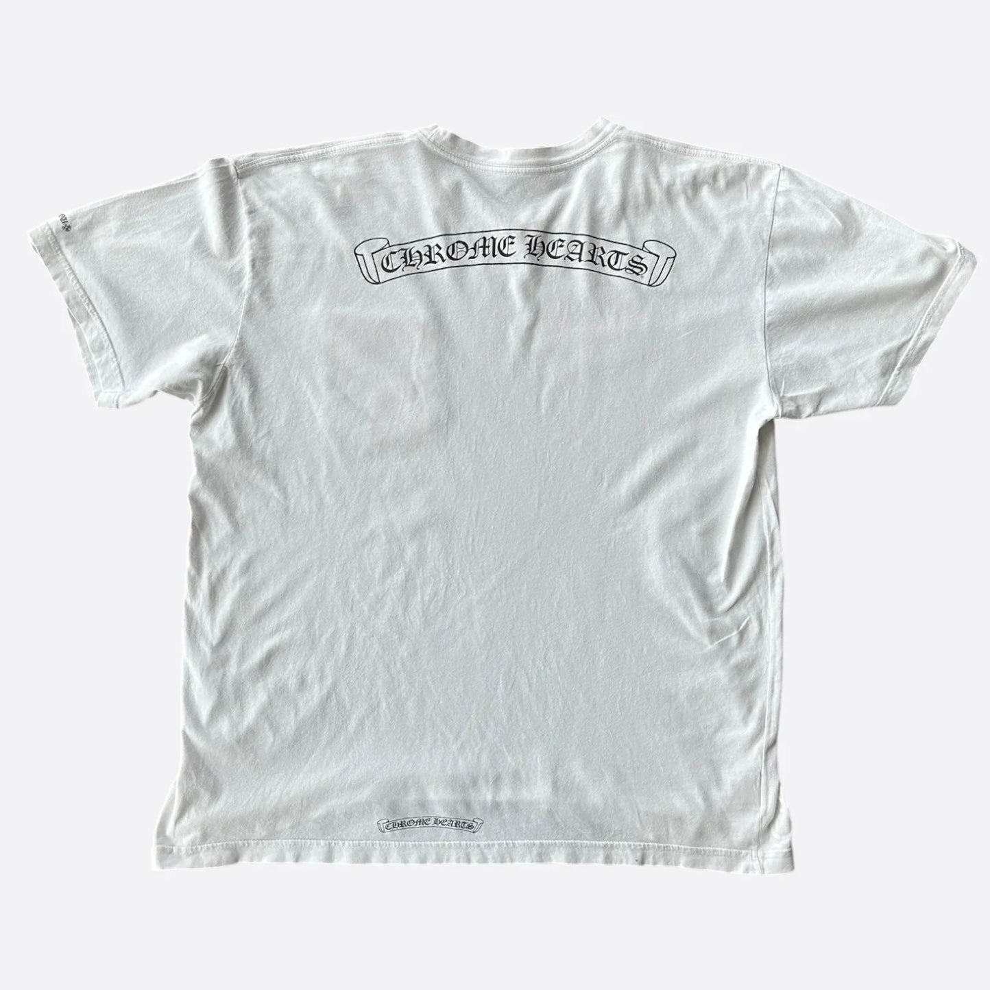 Chrome Hearts White Black Scroll Logo T-Shirt