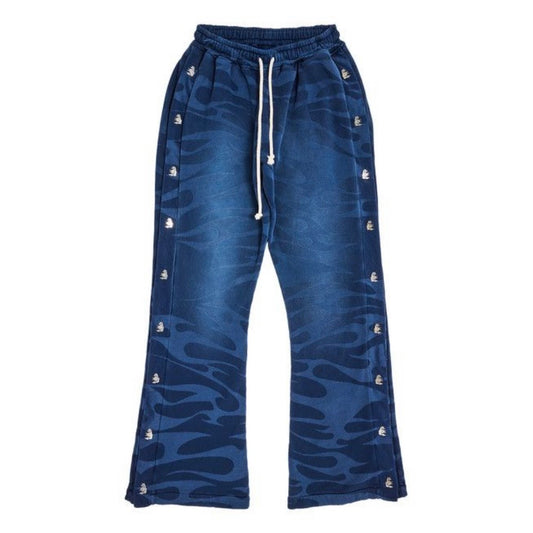 Hellstar Blue Snap Sweatpants
