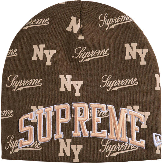 Supreme New Era Brown Monogram Beanie