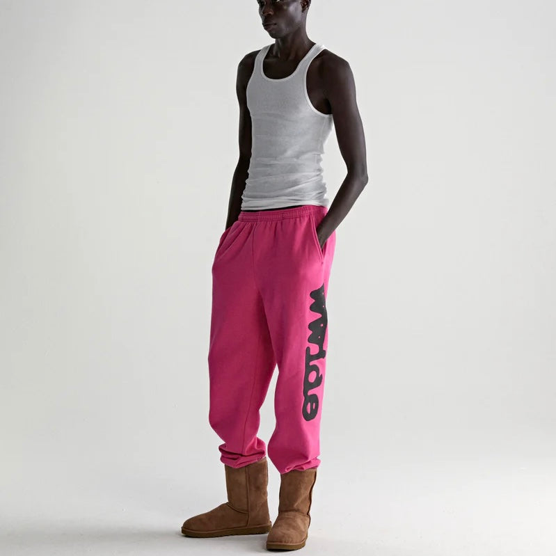 Sp5der Pink Black Beluga Sweatpants