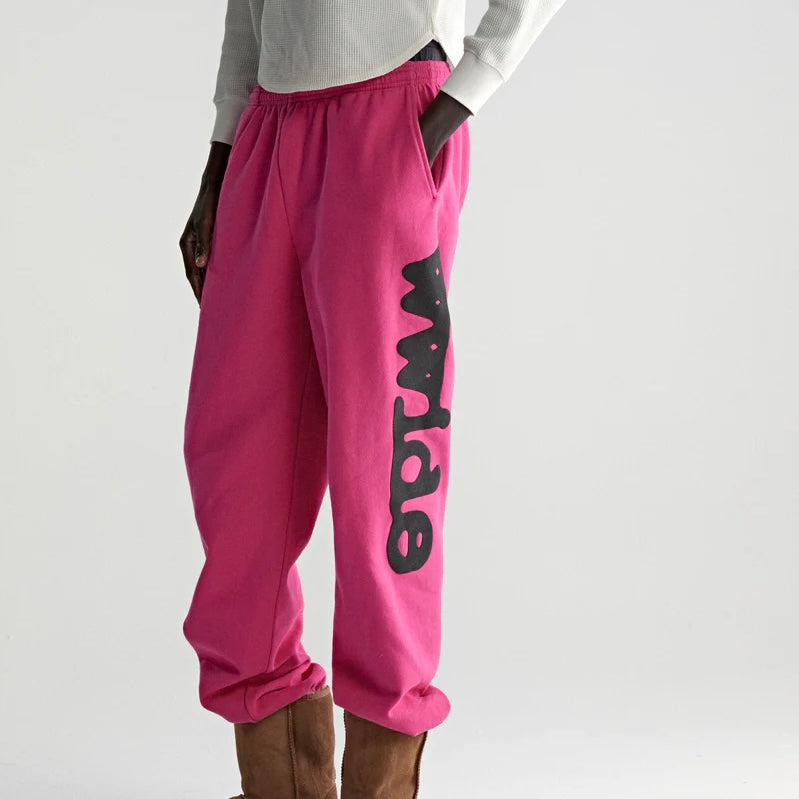 Sp5der Pink Black Beluga Sweatpants