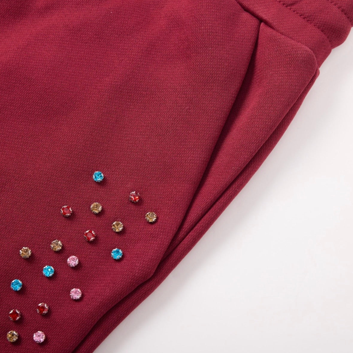 AZVA Maroon Crystal Cactus Sweatpants