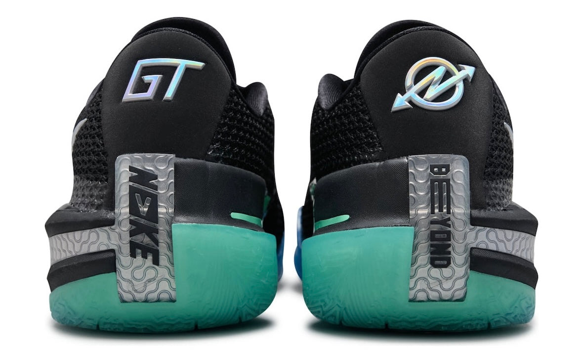 Nike Air Zoom GT Cut Nike Nationals, rear view of the pair with GT and BEYOND heel details